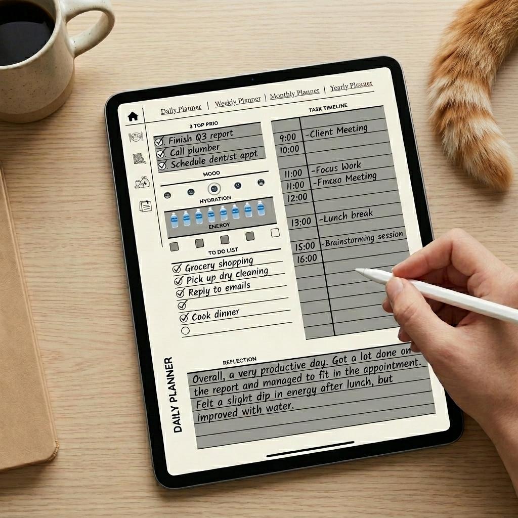 2026 ADHD Productivity Digital Planner – Daily, Weekly & Monthly Organizer with Mood Tracker, Meal Planner, Budget Planner & Project Planner