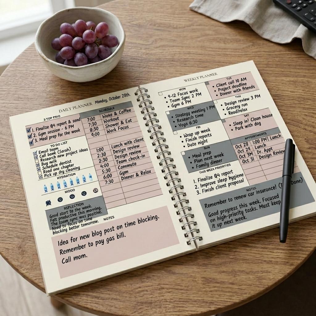 ADHD Productivity Planner | Daily, Weekly & Monthly Organizer with Goals Planner, Budget Tracker, Meal Planner & Self-Care Log | 2026 Printable PDF