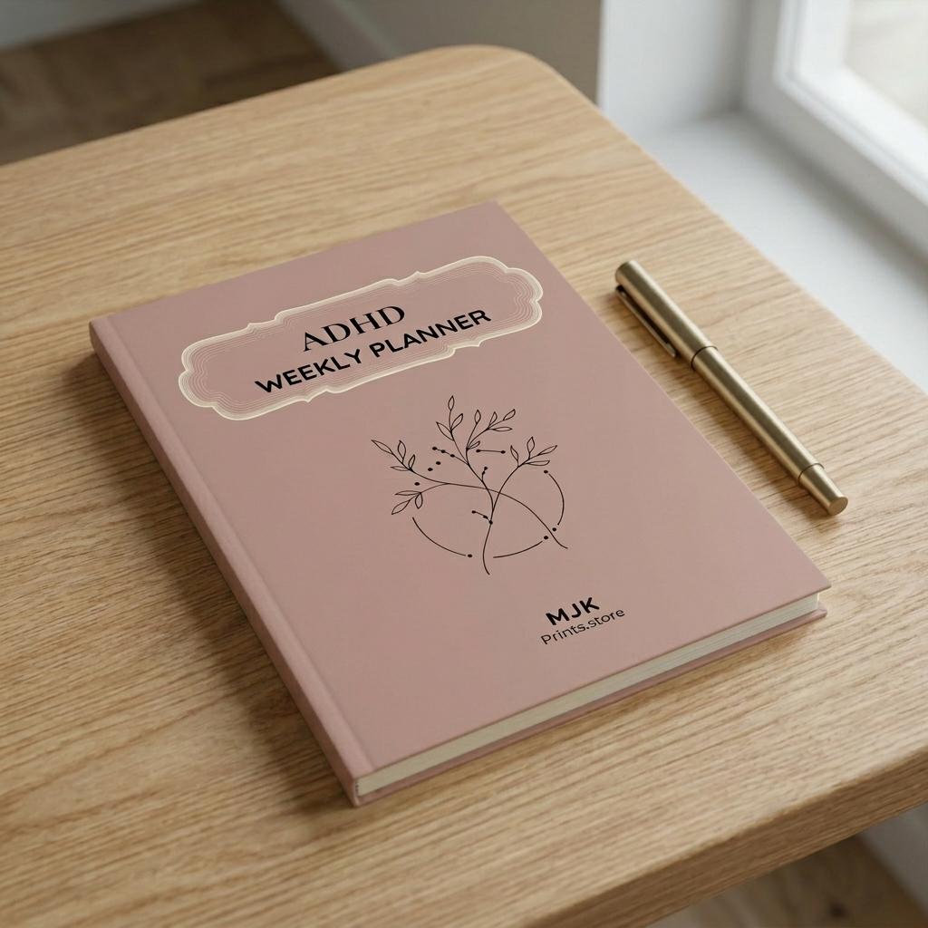 ADHD Weekly Planner Printable | Daily Scheduler, Habit Tracker, Weekly Goals & Actionable Steps, Workout Log, Mood & Hydration Tracker | PDF for ADHD Adults & Women